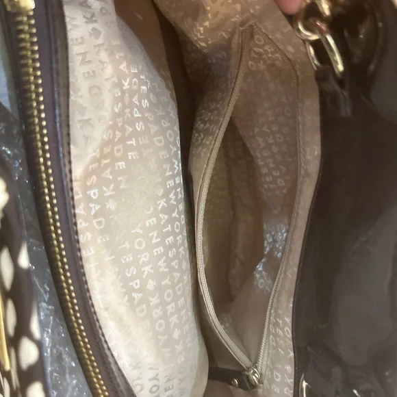 Kate Spade Animal Print Shoulder Bag Brown and Ivory - Picture 9 of 14